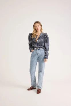 Balzac Paris Chemise Luisa Rayures marine et jaune Store