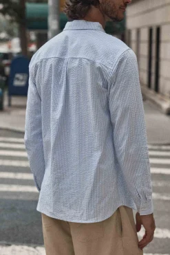 Balzac Paris Chemise Paradis rayures bleues et blanches white Sale