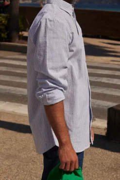 Balzac Paris Chemise Paradis rayures bleues et blanches white Sale
