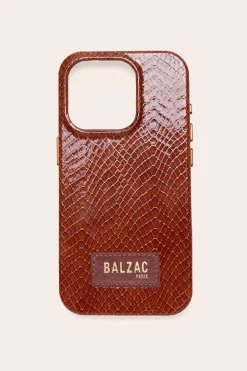Balzac Paris Coque de téléphone Cognac embossé Sale