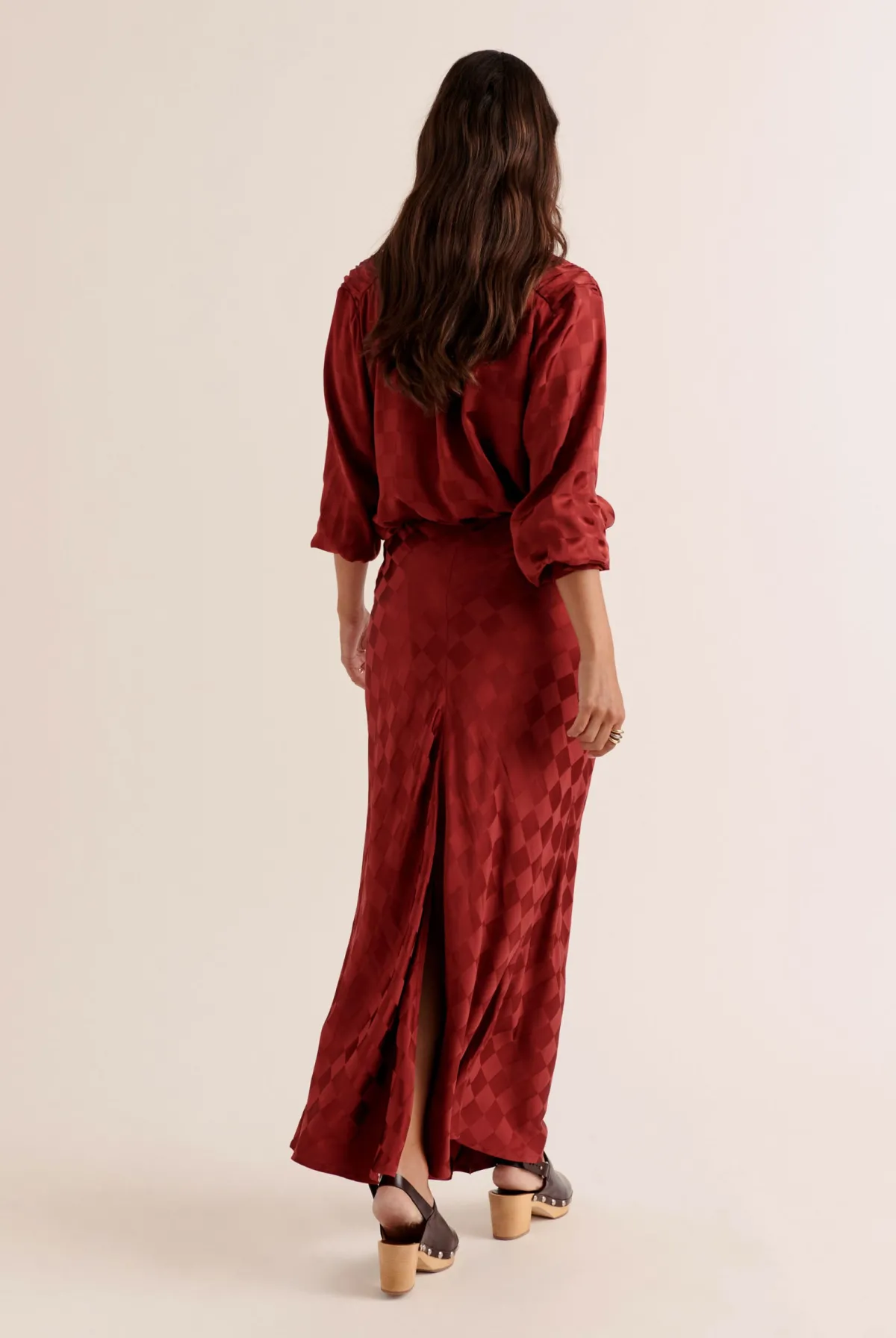 Balzac Paris Jupe Ashley Damier bordeaux Fashion