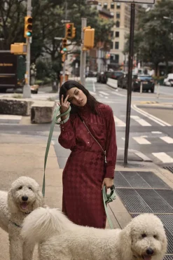 Balzac Paris Jupe Ashley Damier bordeaux Fashion