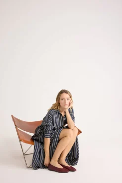 Balzac Paris Jupe Salina Rayures marine et jaune Clearance