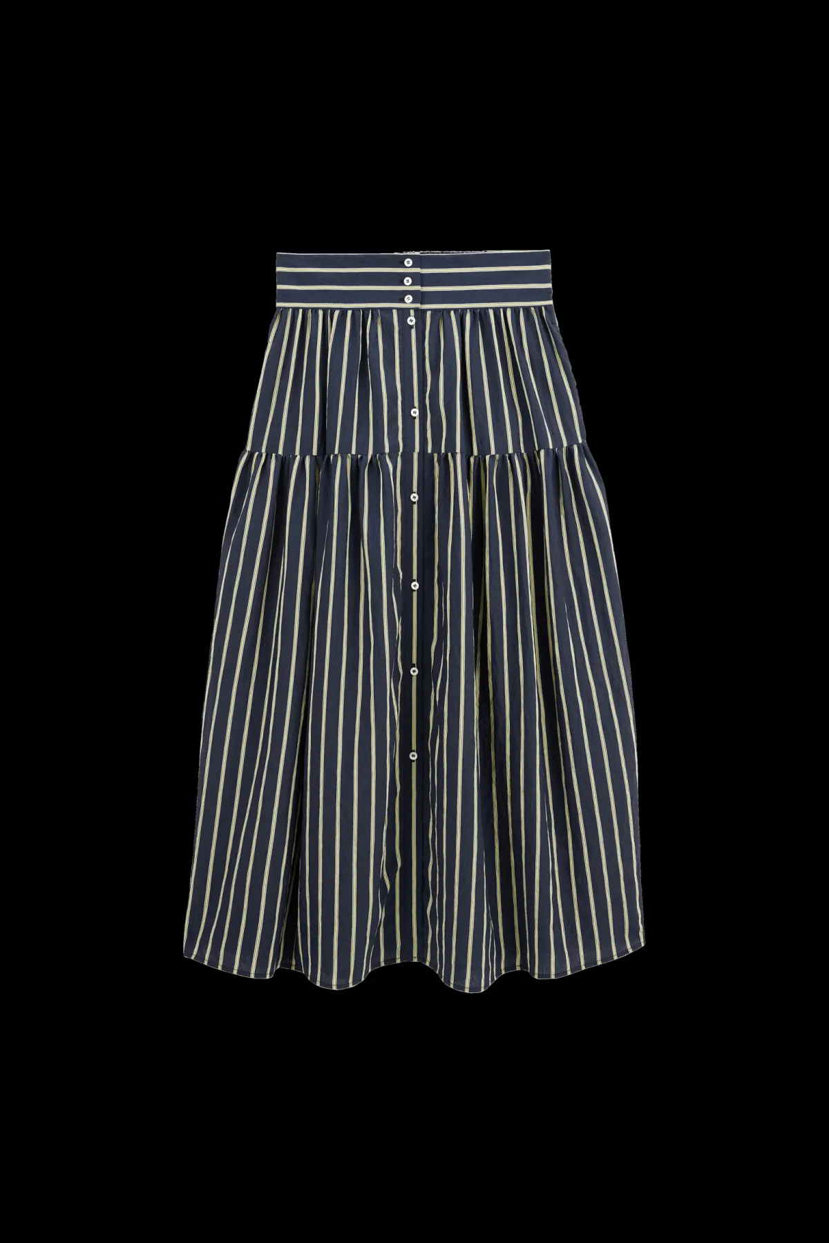 Balzac Paris Jupe Salina Rayures marine et jaune Clearance