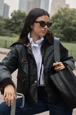 Balzac Paris Manteau Céline kaki et léopard Barbour x BP Capuche amovible vendue séparément Best Sale