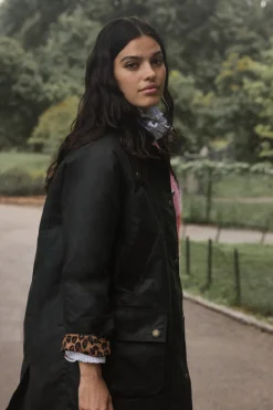 Balzac Paris Manteau Colette kaki et léopard Barbour x BP Capuche amovible vendue séparément Sale