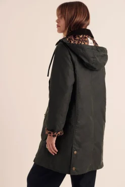 Balzac Paris Manteau Colette kaki et léopard Barbour x BP Capuche amovible vendue séparément Sale