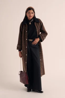Balzac Paris Manteau Gary Léopard foncé Discount