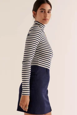 Balzac Paris Mini jupe Monica Rayures marine Best Sale