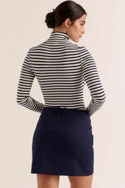 Balzac Paris Mini jupe Monica Rayures marine Best Sale