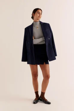 Balzac Paris Mini jupe Monica Rayures marine Best Sale