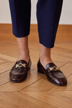 Balzac Paris Mocassins Flavie embossé vernis chocolat Chocolat embossé Best Sale