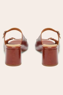 Balzac Paris Mules Joane vernis froissé Cognac Flash Sale