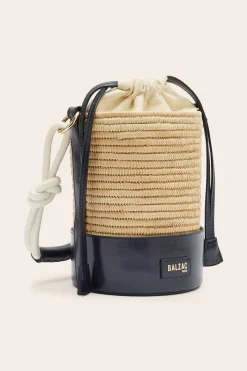 Balzac Paris Panier Auguste Raphia et bleu marine Hot