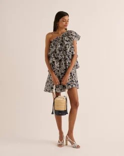Balzac Paris Panier Auguste Raphia et bleu marine Hot