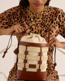 Balzac Paris Panier Ori Tressé naturel et cognac Cheap