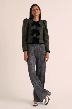 Balzac Paris Pantalon Piana Noir irisé argenté Outlet