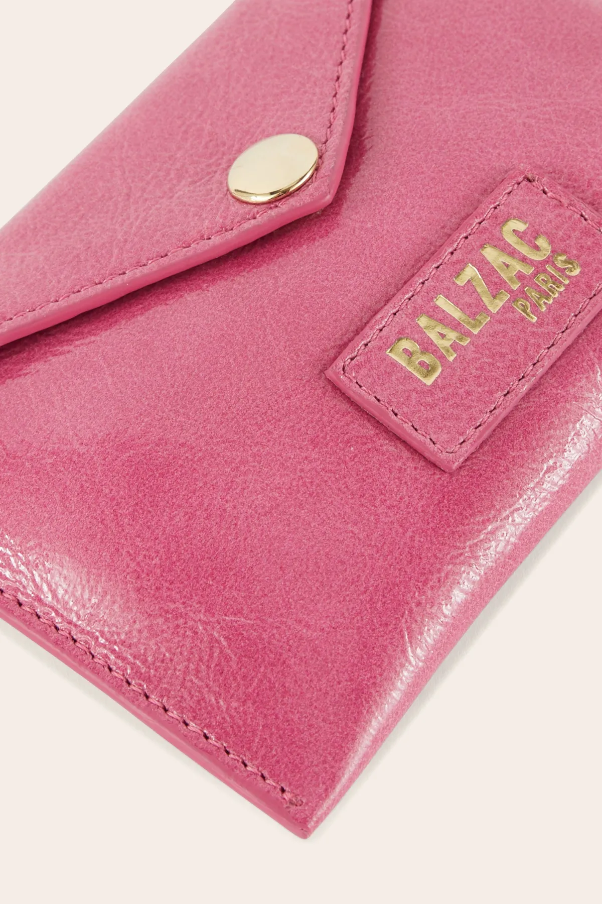 Balzac Paris Porte-cartes Louisa vernis froissé Rose Shop