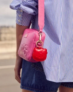 Balzac Paris Porte-clés Pearl froissé Rouge et rayure New