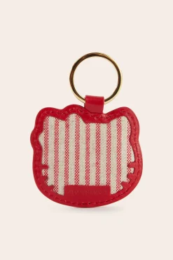Balzac Paris Porte-clés Pearl froissé Rouge et rayure New