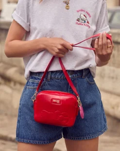Balzac Paris Porte-clés Pearl vernis froissé Rose et rayure Sale