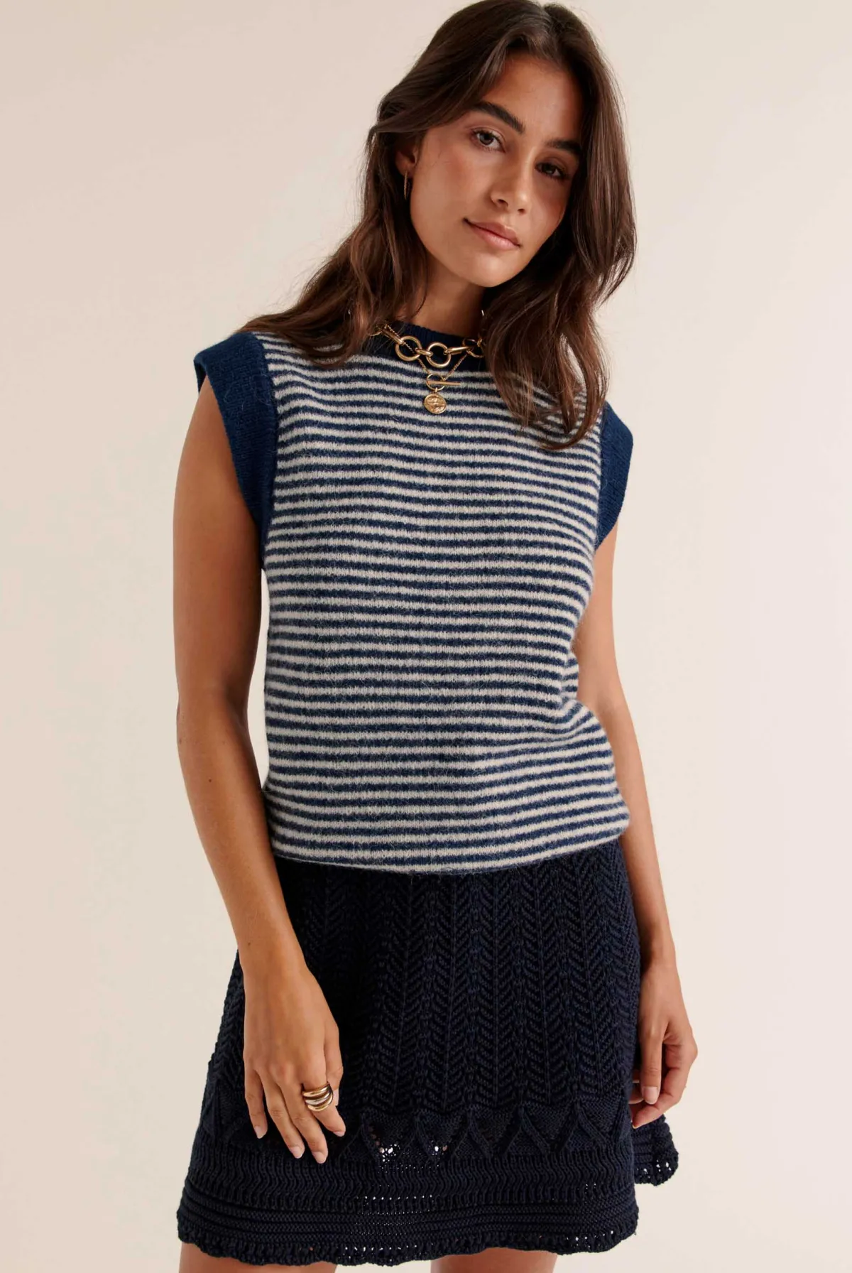 Balzac Paris Pull Blason et blanc Rayures bleu Cheap