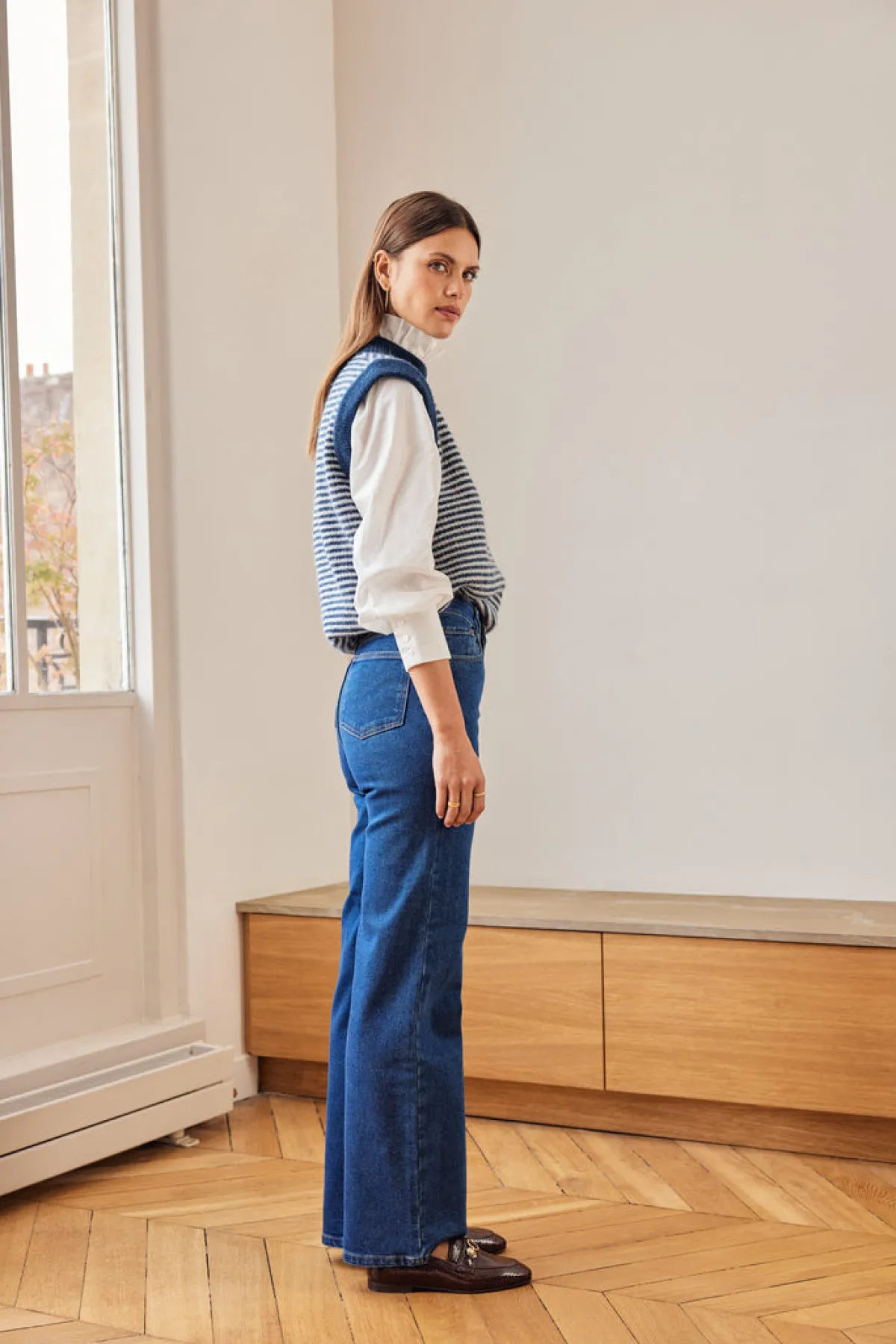Balzac Paris Pull Blason et blanc Rayures bleu Cheap