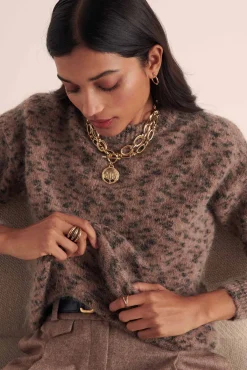 Balzac Paris Pull Doudou Guépard sable tacheté Fashion