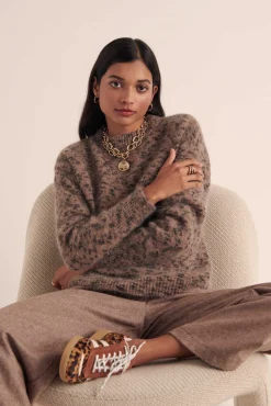 Balzac Paris Pull Doudou Guépard sable tacheté Fashion