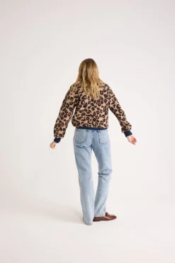 Balzac Paris Pull polo Dulce léopard et bleu Léopard et rayé bleu Clearance