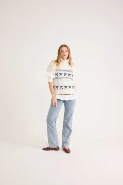 Balzac Paris Pull Priska écru et marine Ecru et marine Best Sale
