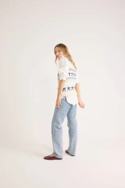 Balzac Paris Pull Priska écru et marine Ecru et marine Best Sale