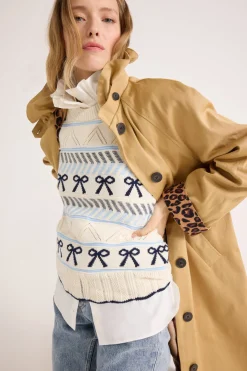 Balzac Paris Pull Priska écru et marine Ecru et marine Best Sale