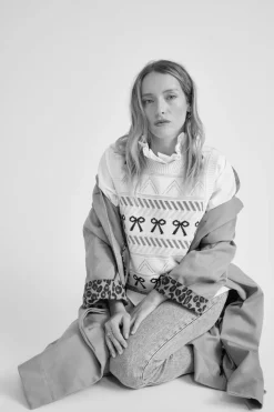 Balzac Paris Pull Priska écru et marine Ecru et marine Best Sale