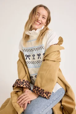 Balzac Paris Pull Priska écru et marine Ecru et marine Best Sale