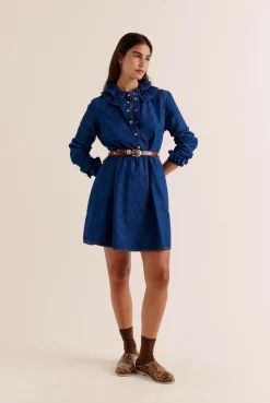 Balzac Paris Robe Belkis Bleu midi New