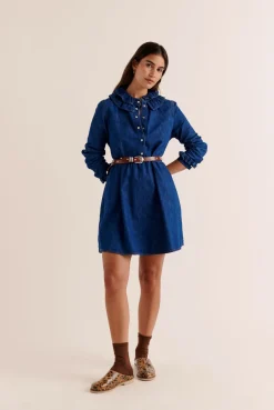 Balzac Paris Robe Belkis Bleu midi New