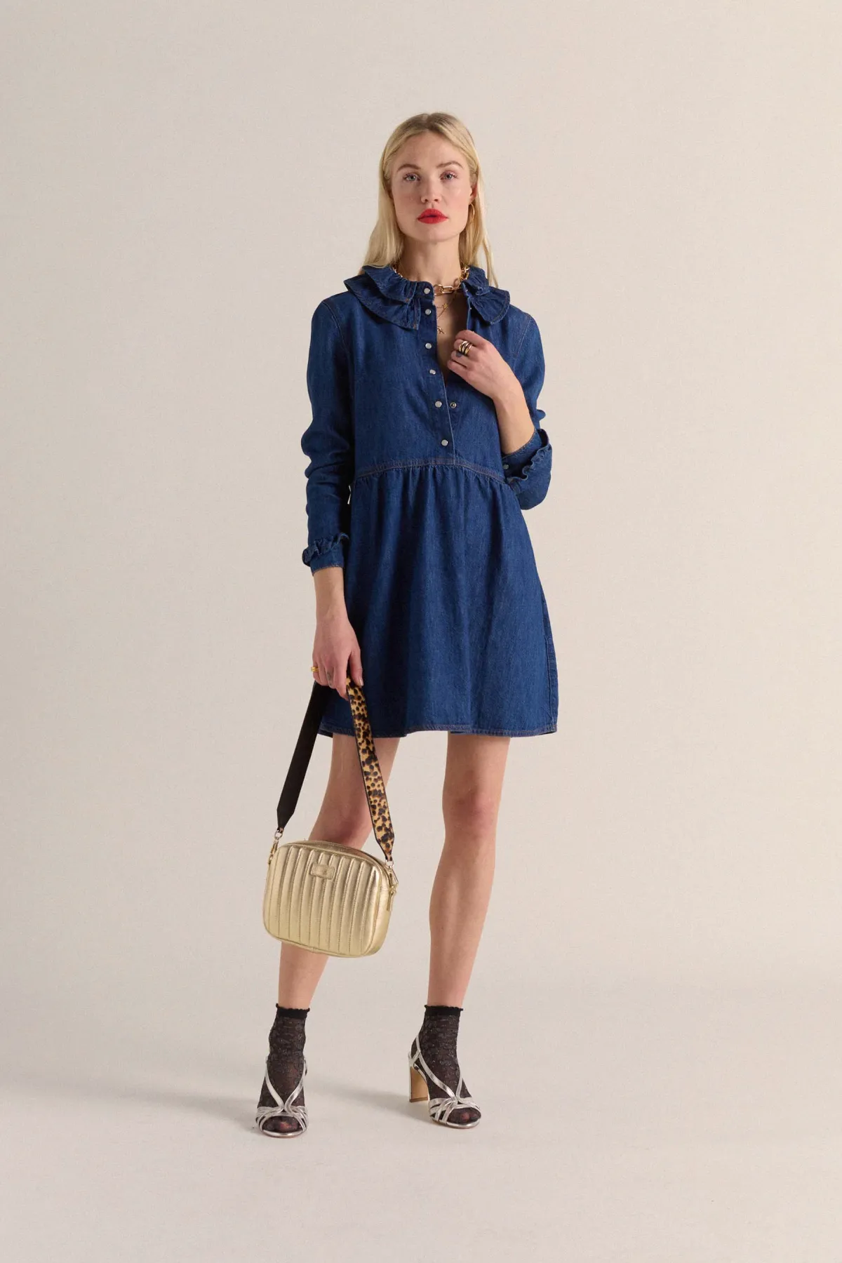 Balzac Paris Robe Belkis Bleu midi New