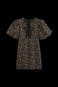 Balzac Paris Robe Bridget Jacquard léopard bronze Discount