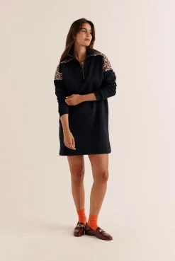 Balzac Paris Robe Ugolin noir Léopard Cheap