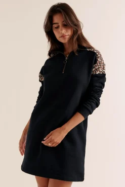 Balzac Paris Robe Ugolin noir Léopard Cheap