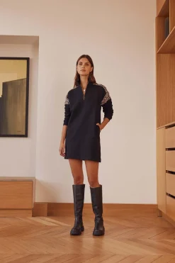 Balzac Paris Robe Ugolin noir Léopard Cheap