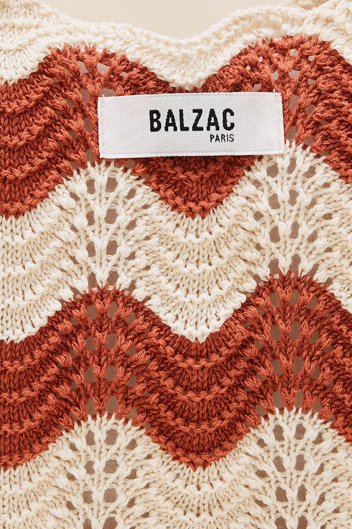 Balzac Paris Sac Playa Rayé écru et brique Clearance
