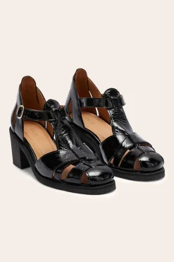 Balzac Paris Sandales Corsaire Vernis froissé noir Best