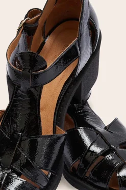 Balzac Paris Sandales Corsaire Vernis froissé noir Best