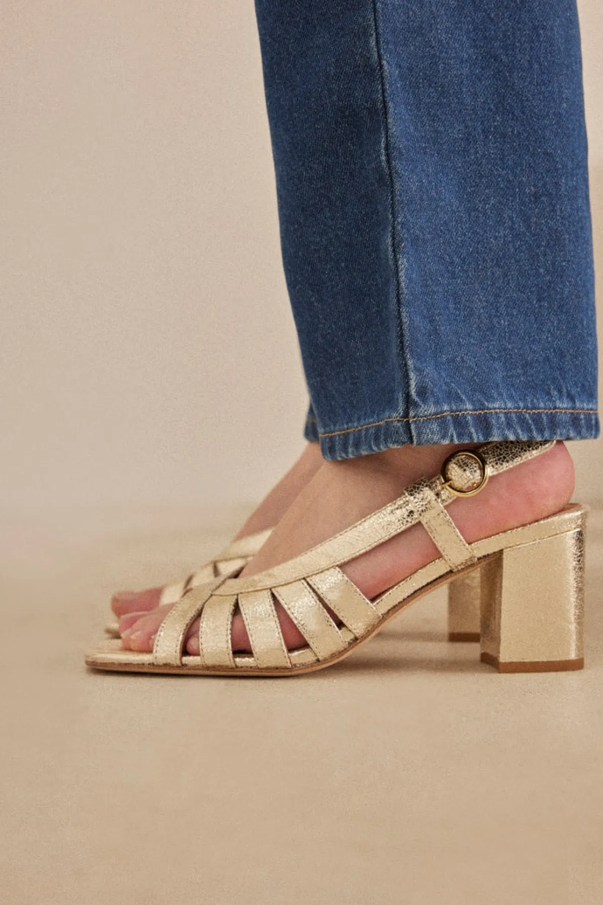 Balzac Paris Sandales Prudence Doré Best Sale