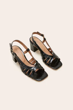 Balzac Paris Sandales Prudence vernis froissé Noir Discount