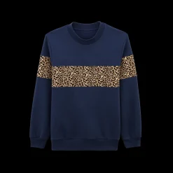 Balzac Paris Sweat Anvers marine et Léopard Outlet