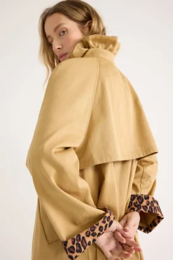 Balzac Paris Trench Alma Beige et léopard café Best Sale