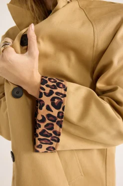 Balzac Paris Trench Alma Beige et léopard café Best Sale